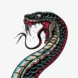 手绘迷彩蛇毒蛇矢量图高清图片