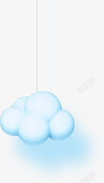 蓝色可爱卡通云朵造型素材