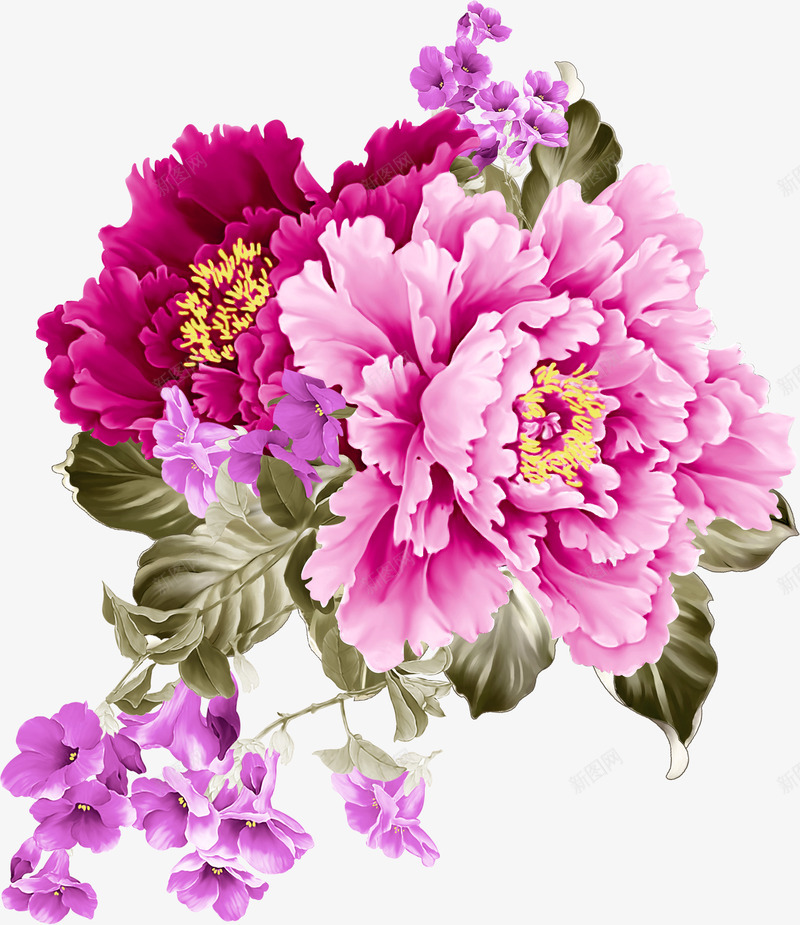 手绘创意花卉形状图案png免抠素材_新图网 https://ixintu.com 创意 图案 形状 花卉