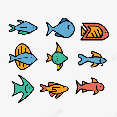 鱼食物饮品简洁icon图标图标