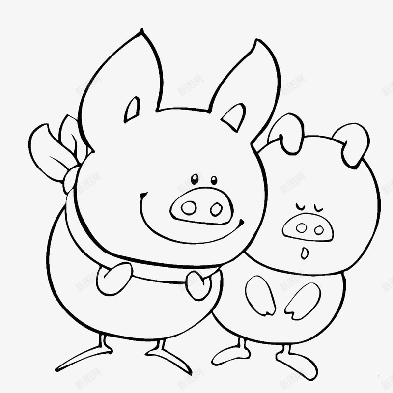 2只猪简笔画png免抠素材_新图网 https://ixintu.com 2只猪简笔画 动物剪影 动物简笔画 手绘动物 猪剪影 猪简笔画 简洁