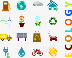 绿色社区节约环保用品矢量图高清图片