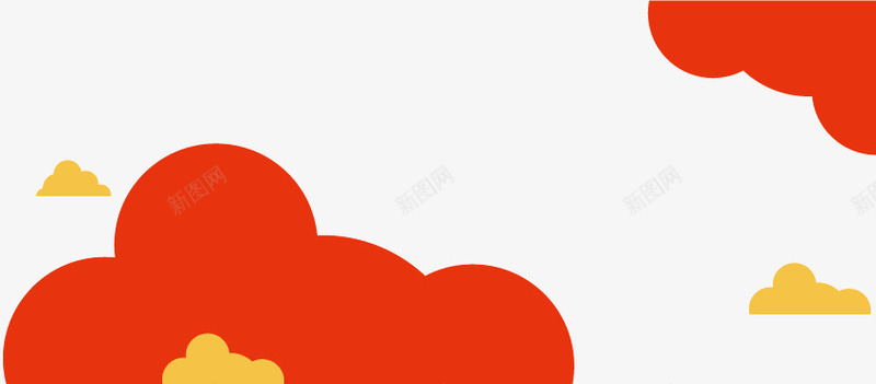扁平化云朵装饰png免抠素材_新图网 https://ixintu.com 云彩 云朵 彩云 扁平化 扁平化云朵装饰 红色云朵 黄色云朵