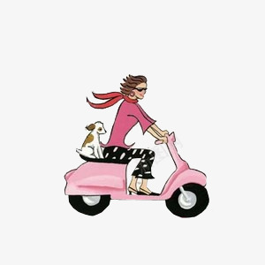 骑摩托png免抠素材_新图网 https://ixintu.com 人物 卡通 女孩 手绘 欧美 骑摩托