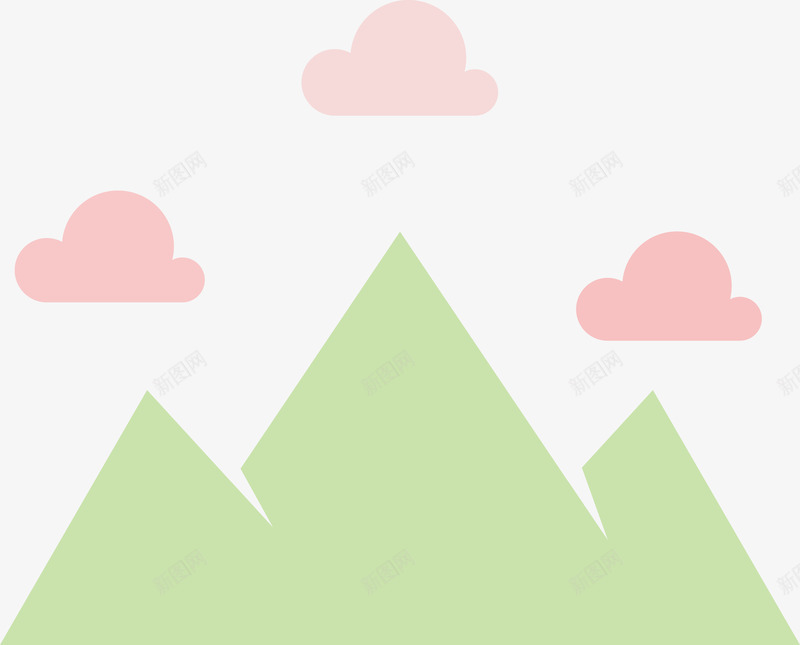 扁平卡通粉红色的云朵和山png免抠素材_新图网 https://ixintu.com 云 云朵 卡通 山 扁平 粉红色的云 粉色的云