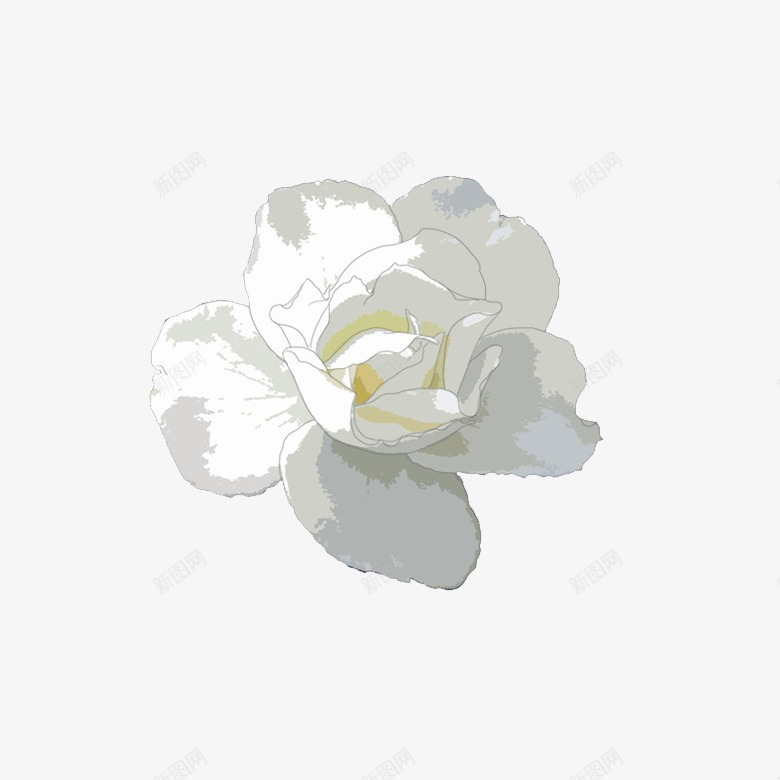 手绘茉莉图标png_新图网 https://ixintu.com 手绘 手绘茉莉 标识 白色 花卉 花朵 花瓣 茉莉 装饰 鲜花