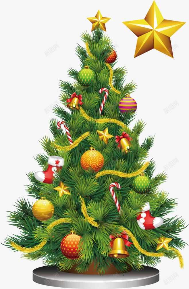 圣诞节日星星圣诞树png免抠素材_新图网 https://ixintu.com 圣诞 圣诞树 星星 节日