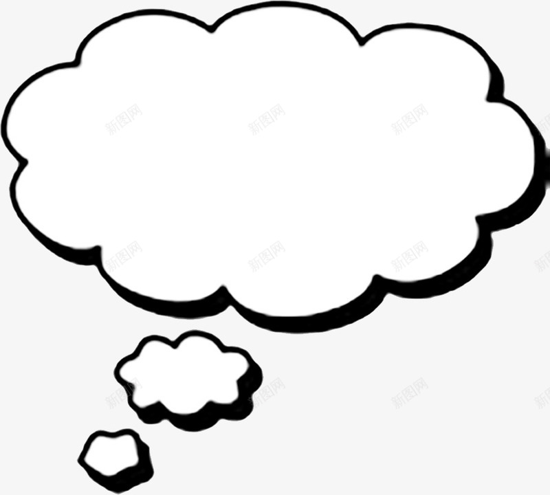 水墨云朵对话框png免抠素材_新图网 https://ixintu.com 云朵 卡通 大小云朵 对话 对话框 彩绘 水墨