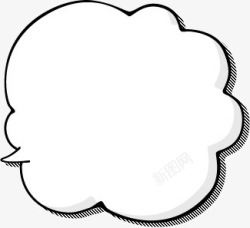 白色卡通思想云朵素材