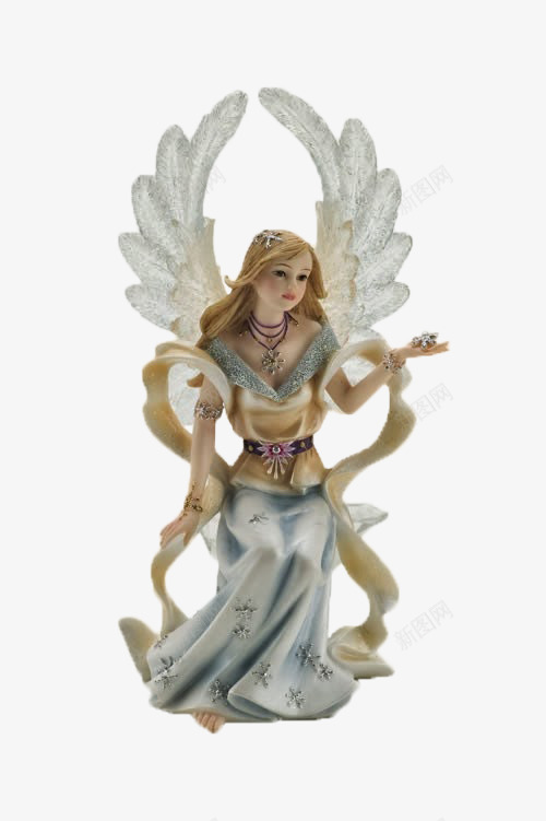 小女孩png免抠素材_新图网 https://ixintu.com 天使 小女孩 欧美 翅膀 雕像 雕塑