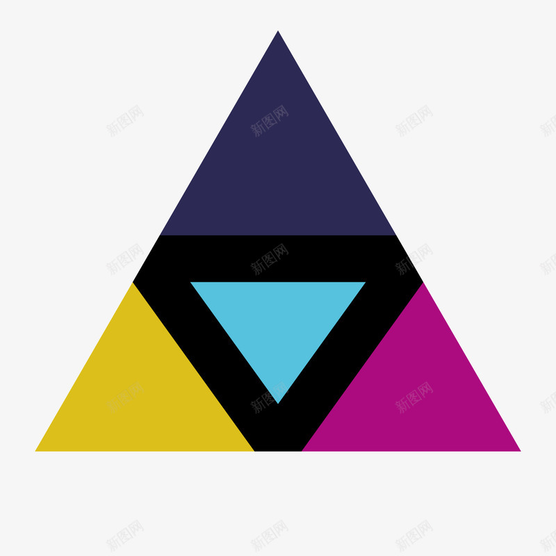 彩色正三角形拼块png免抠素材_新图网 https://ixintu.com 三角型 彩色 拼块 正三角形