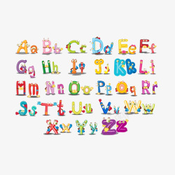Q字母动物卡通字母矢量图高清图片