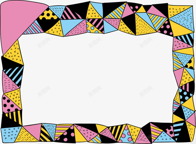卡通手绘创意三角形装饰图案png免抠素材_新图网 https://ixintu.com 三角形边框 创意三角形 卡通几何 手绘三角形 结合装饰 装饰图案