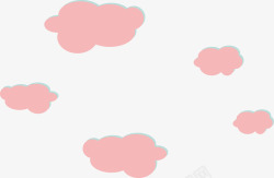 扁平卡通粉红色的云朵素材