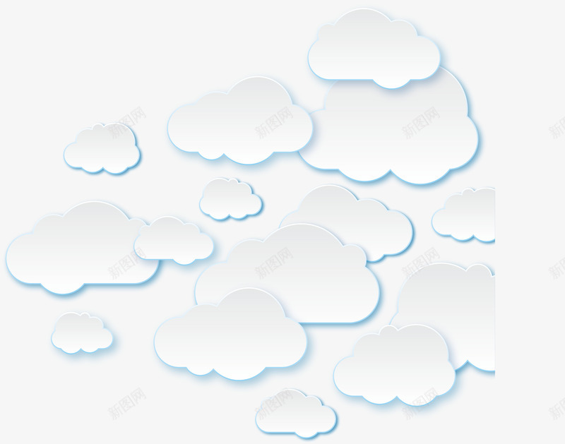 白云剪纸矢量图ai免抠素材_新图网 https://ixintu.com 云朵 剪纸 海洋云朵立体剪纸 白云 白色 矢量图