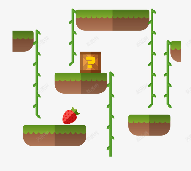 卡通简洁扁平化游戏场景矢量图eps免抠素材_新图网 https://ixintu.com 卡通游戏场景 扁平化游戏场景 游戏场景 矢量游戏场景 简洁游戏场景 顶蘑菇 矢量图