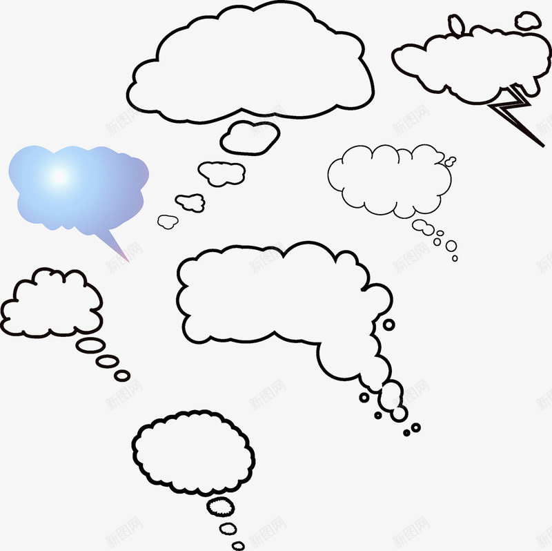 气泡对话框矢量图ai免抠素材_新图网 https://ixintu.com 云朵 会话 对话框 气泡 聊天 矢量图