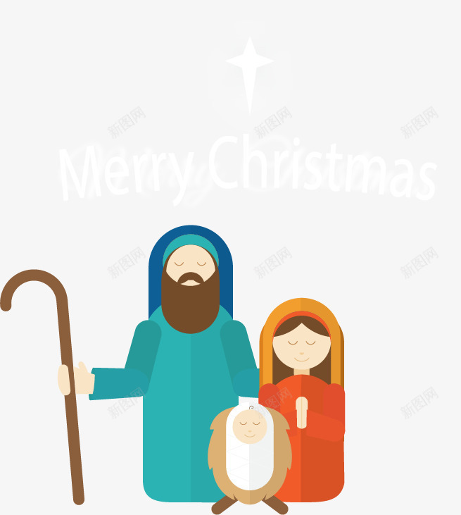 白色星光圣诞节卡png免抠素材_新图网 https://ixintu.com 上帝耶稣耶和华 信仰 基督教徒 矢量素材 耶稣降临日