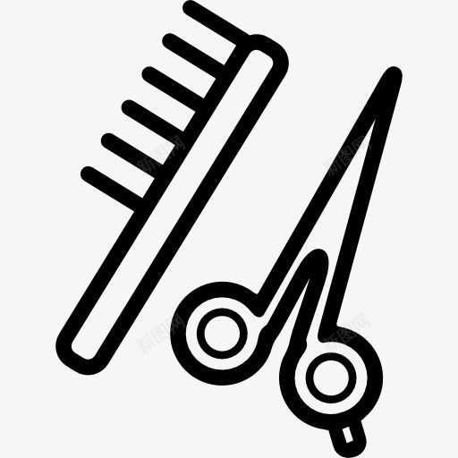 剪刀和梳子图标png_新图网 https://ixintu.com 卡通理发师 发型 头发 工具 工具和器具 理发师 美容