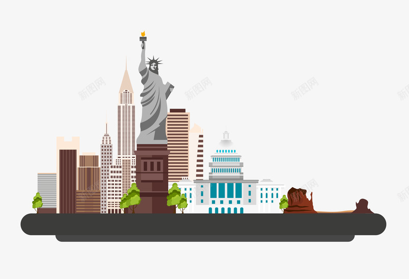 城市旅游png免抠素材_新图网 https://ixintu.com 城市旅游 手绘 景点 泰国旅游景点 泰国景点