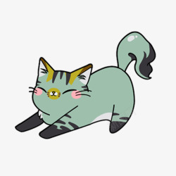 伸懒腰的猫咪伸懒腰的卡通小猫咪元素高清图片