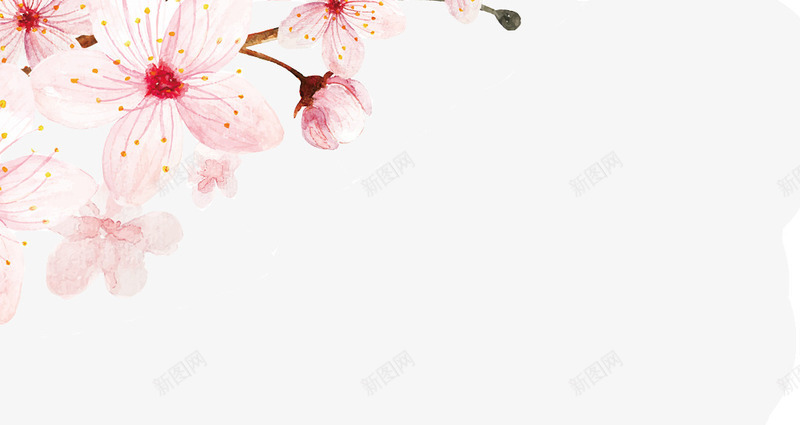 花卉图案之一枝樱花png免抠素材_新图网 https://ixintu.com 一枝樱花 剪纸艺术 园林设计 樱花海洋 櫻花 花卉图案 设计文稿