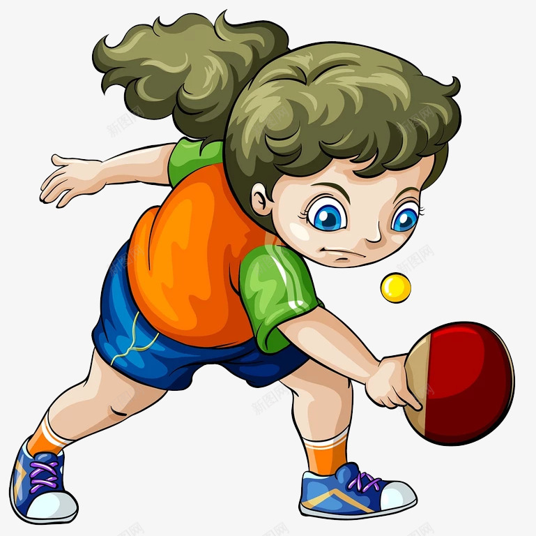 打乒乓球的女孩png免抠素材_新图网 https://ixintu.com 乒乓球 女孩 打乒乓球 运动