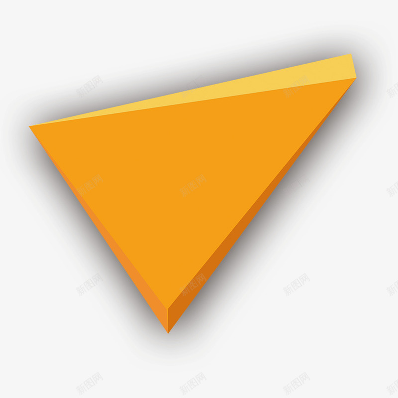 黄色立体三角几何图形png免抠素材_新图网 https://ixintu.com 三角 几何 立体 黄色