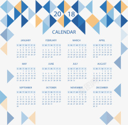 三角台蓝色三角花纹日历矢量图高清图片
