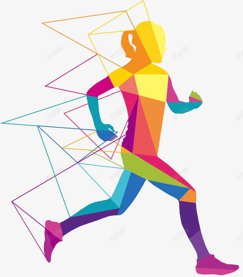创意运动跑步人物png免抠素材_新图网 https://ixintu.com 个性 创意运动 动感 抽象人物 抽象设计 时尚 跑步 跑步设计 运动员