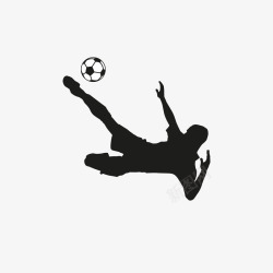足球动作足球运动员运动剪影矢量图高清图片