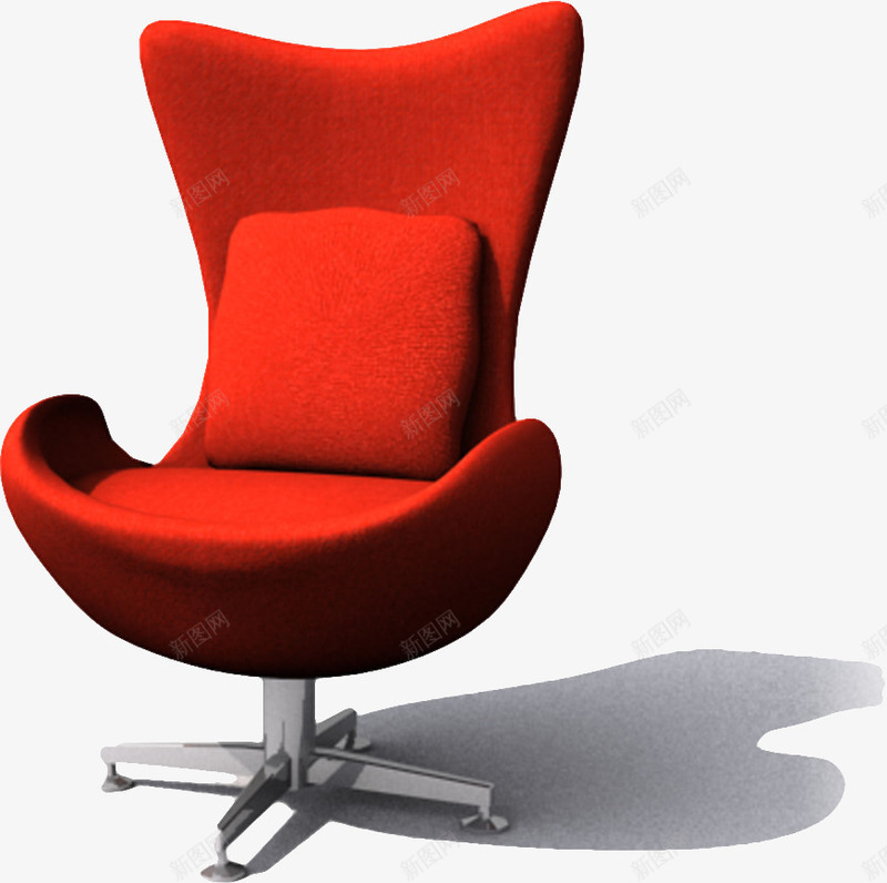 现代简洁红色鸡蛋座椅png免抠素材_新图网 https://ixintu.com 平面座椅素材 桌椅平面图 现代的座椅 红色座椅 鸡蛋座椅