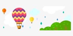 风景和氢气球矢量图素材