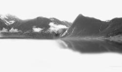 黑色白云缭绕远山素材