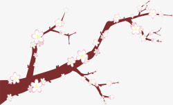 美丽的白色樱花树枝矢量图素材