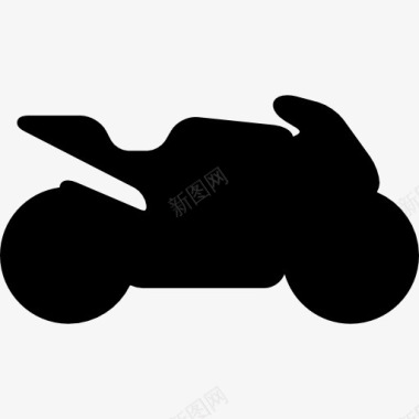 摩托车黑色侧面剪影图标图标