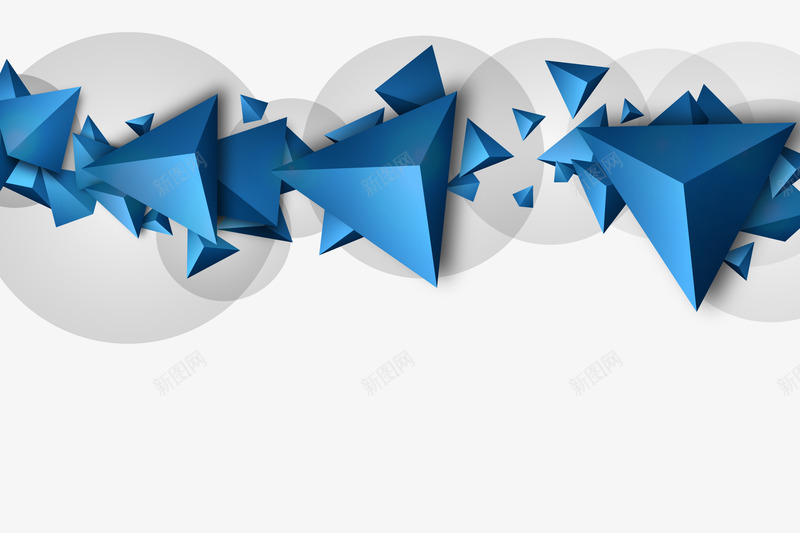 三角形的背景矢量图ai免抠素材_新图网 https://ixintu.com 3D PNG免抠图下载 三角柱 商务 立体 蓝色 矢量图