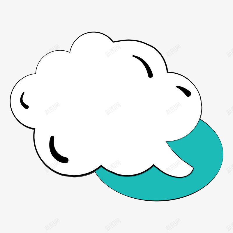 一个扁平化的云朵对话框矢量图ai免抠素材_新图网 https://ixintu.com 云朵 对话 对话框 扁平化 白色 网络 聊天 矢量图