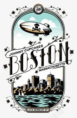 波士顿城市图标图标