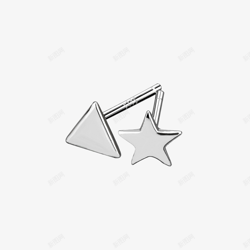 三角星星纯银耳钉png免抠素材_新图网 https://ixintu.com 三角 小巧 星星 纯银 耳钉