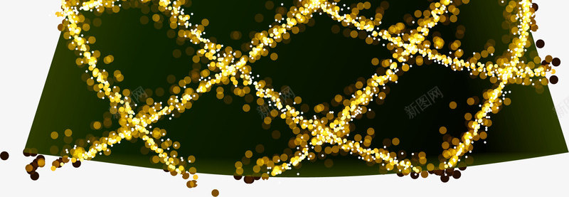卡通绿色圣诞树png免抠素材_新图网 https://ixintu.com 免抠PNG 卡通 圆点 圣诞树 绿色 金光