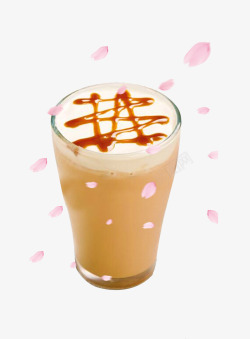 樱花焦糖咖啡素材
