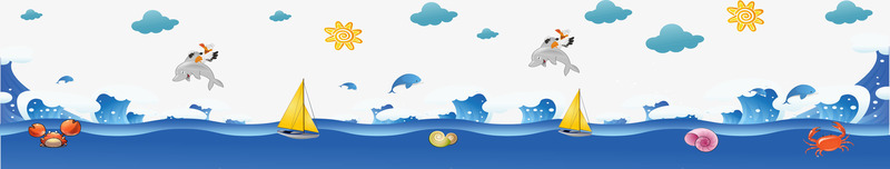 卡通海浪矢量图ai免抠素材_新图网 https://ixintu.com 云朵 卡通海面 太阳 帆船 抽象海浪素材 海浪 海豚 矢量图