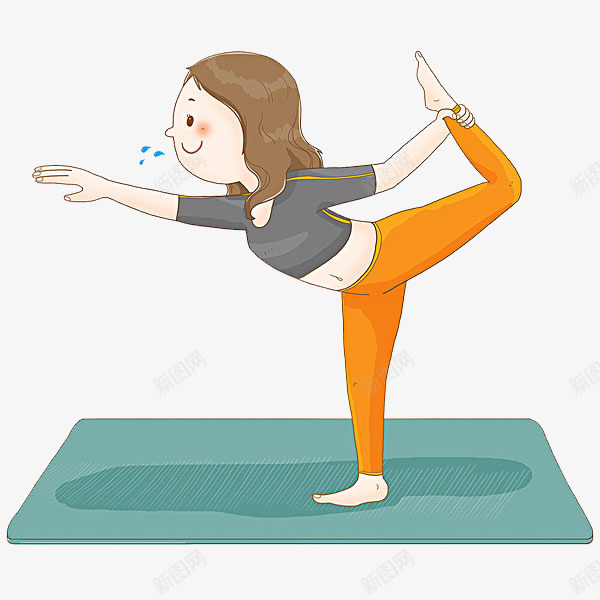 漂亮的女人png免抠素材_新图网 https://ixintu.com 减肥 卡通 漂亮的 简笔 练瑜伽 运动 锻炼