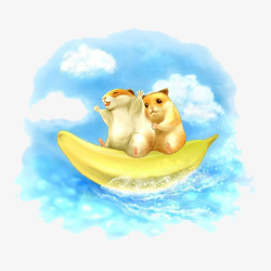 动物冲浪素材