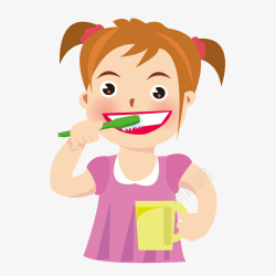 小孩刷牙欧美女生小孩刷牙矢量图高清图片