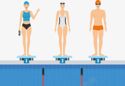 准备跳水的运动员正在跳水的运动员矢量图高清图片