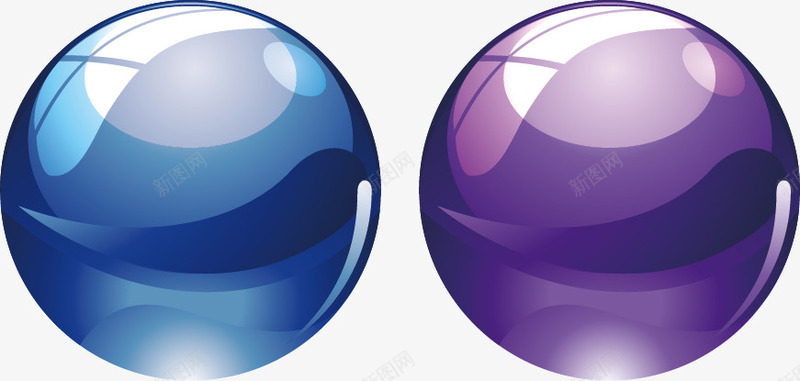 蓝色玻璃球png免抠素材_新图网 https://ixintu.com 手绘 清新 玻璃球 简洁 紫色 蓝色