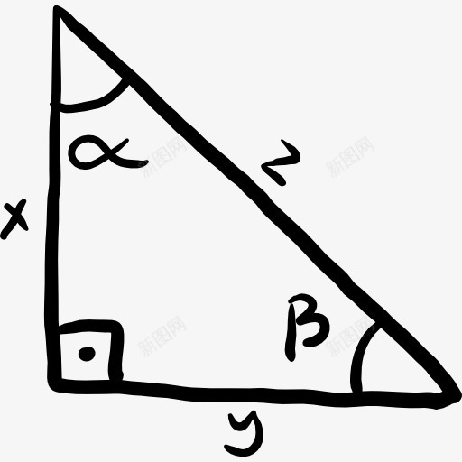 直角三角形图标png_新图网 https://ixintu.com 三角 数学 数学教育 直角三角形