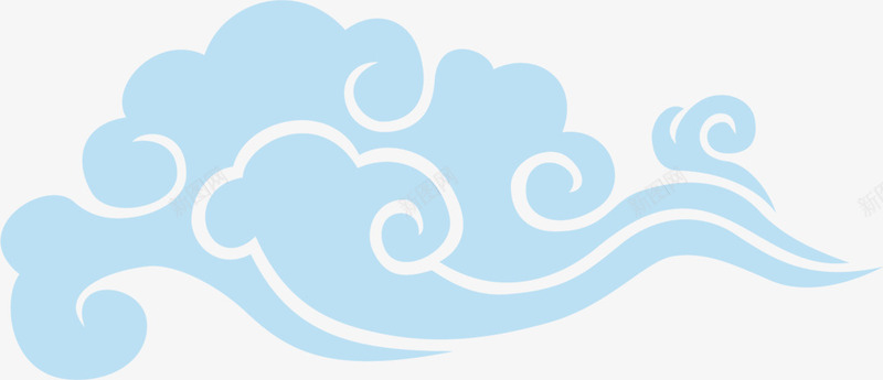 手绘合成蓝色的云朵造型png免抠素材_新图网 https://ixintu.com 云朵 合成 蓝色 设计 造型